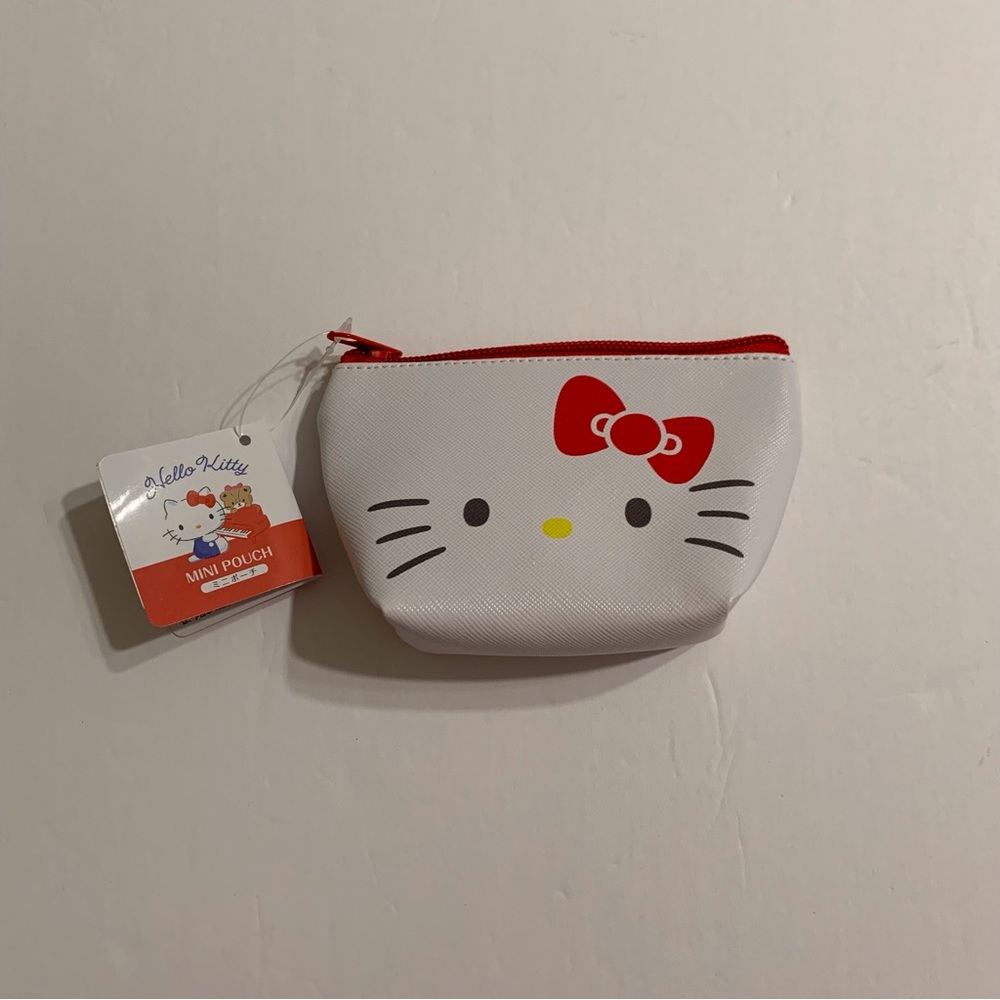 Hello Kitty Zip Mini Bag Sanrio Red White New With Tags